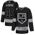 Wholesale Cheap Adidas Kings X Dodgers #35 Darcy Kuemper Black Authentic City Joint Name Stitched NHL Jersey