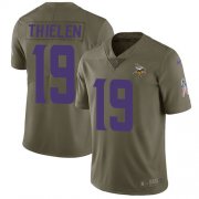 Wholesale Cheap Nike Vikings #19 Adam Thielen Olive Youth Stitched NFL Limited 2017 Salute to Service Jersey