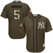 Wholesale Cheap Yankees #5 Joe DiMaggio Green Salute to Service Stitched MLB Jersey