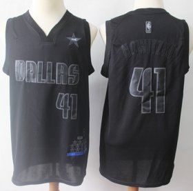 Wholesale Cheap Mavericks #41 Dirk Nowitzki Black Basketball MVP Swingman Jersey