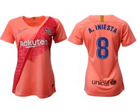 Wholesale Cheap Women\'s Barcelona #8 A.Iniesta Third Soccer Club Jersey