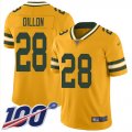 Wholesale Cheap Nike Packers #28 AJ Dillon Gold Youth Stitched NFL Limited Inverted Legend 100th Season Jersey