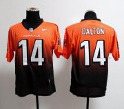 Wholesale Cheap Nike Bengals #14 Andy Dalton Orange/Black Men's Stitched NFL Elite Fadeaway Fashion Jersey