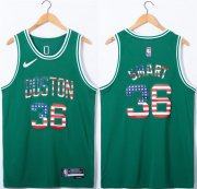 Wholesale Men's Boston Celtics #36 Marcus Smart USA Flag Green Stitched Jersey