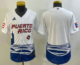 Cheap Youth Puerto Rico Baseball Blank 2023 White World Baseball Classic Stitched Jersey