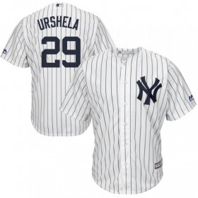 Wholesale Cheap Yankees #29 Gio Urshela White Strip New Cool Base Stitched MLB Jersey
