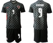 Wholesale Cheap Men 2020-2021 European Cup Croatia away black 9 Nike Soccer Jersey