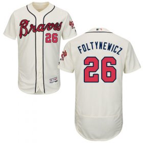 Wholesale Cheap Braves #26 Mike Foltynewicz Cream Flexbase Authentic Collection Stitched MLB Jersey