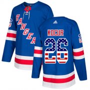 Wholesale Cheap Adidas Rangers #26 Joe Kocur Royal Blue Home Authentic USA Flag Stitched NHL Jersey
