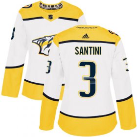 Wholesale Cheap Adidas Predators #3 Steven Santini White Road Authentic Women\'s Stitched NHL Jersey