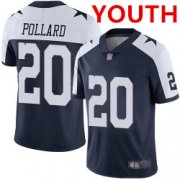Wholesale Cheap Youth Dallas Cowboys #20 Tony Pollard Navy Blue Thanksgiving Stitched Vapor Untouchable Limited Jersey