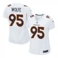 Wholesale Cheap Nike Broncos #95 Derek Wolfe White Women's Stitched NFL Game Event Jersey