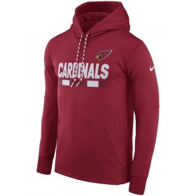 Wholesale Cheap Men\'s Arizona Cardinals Nike Cardinal Sideline ThermaFit Performance PO Hoodie