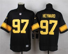 Wholesale Cheap Nike Steelers #97 Cameron Heyward Black(Gold No.) Men\'s Stitched NFL Elite Jersey