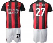 Wholesale Cheap Men 2020-2021 club AC milan home 27 red Soccer Jerseys