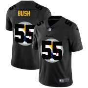 Wholesale Cheap Pittsburgh Steelers #55 Devin Bush Men's Nike Team Logo Dual Overlap Limited NFL Jersey Black