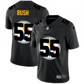 Wholesale Cheap Pittsburgh Steelers #55 Devin Bush Men\'s Nike Team Logo Dual Overlap Limited NFL Jersey Black