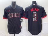 Wholesale Cheap Men's Cincinnati Reds #9 Matt McLain Black 2023 City Connect Cool Base Stitched Jersey