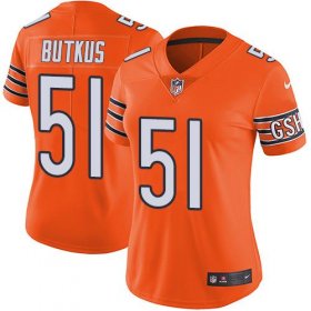 Wholesale Cheap Nike Bears #51 Dick Butkus Orange Women\'s Stitched NFL Limited Rush Jersey