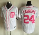 Wholesale Cheap Tigers #24 Miguel Cabrera White New Cool Base Mother's Day Stitched MLB Jersey