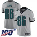 Wholesale Cheap Nike Eagles #86 Zach Ertz Silver Men's Stitched NFL Limited Inverted Legend 100th Season Jersey