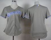 Wholesale Cheap Royals Blank Grey Road Women's Stitched MLB Jersey