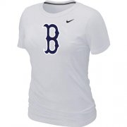 Wholesale Cheap Women's MLB Boston Red Sox Heathered Nike Blended T-Shirt White