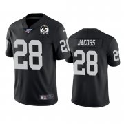 Wholesale Cheap Nike Raiders #28 Josh Jacobs Black 60th Anniversary Vapor Limited Stitched NFL 100th Season Jersey