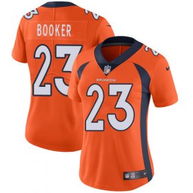 Wholesale Cheap Nike Broncos #23 Devontae Booker Orange Team Color Women\'s Stitched NFL Vapor Untouchable Limited Jersey