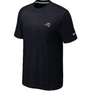 Wholesale Cheap Nike Los Angeles Rams Chest Embroidered Logo T-Shirt Black