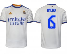 Wholesale Cheap Men 2021-2022 Club Real Madrid home aaa version white 6 Soccer Jerseys