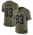 Wholesale Cheap Men's Las Vegas Raiders #83 Darren Waller 2022 Olive Salute To Service Limited Stitched Jersey