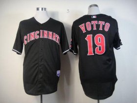 Wholesale Cheap Reds #19 Joey Votto Black Stitched MLB Jersey