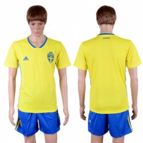 Wholesale Cheap Sweden Blank Home Soccer Country Jersey