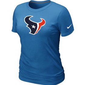 Wholesale Cheap Women\'s Nike Houston Texans Logo NFL T-Shirt Light Blue