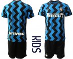 Wholesale Cheap Youth 2020-2021 club Inter Milan home blank blue Soccer Jerseys