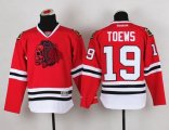 Wholesale Cheap Blackhawks #19 Jonathan Toews Red(Red Skull) Stitched Youth NHL Jersey