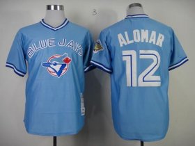 Wholesale Cheap Mitchell And Ness 1993 Blue Jays #12 Roberto Alomar Blue Stitched MLB Throwback Jersey