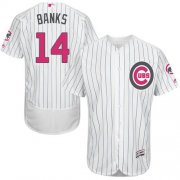 Wholesale Cheap Cubs #14 Ernie Banks White(Blue Strip) Flexbase Authentic Collection Mother's Day Stitched MLB Jersey