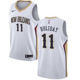 Wholesale Cheap Nike New Orleans Pelicans #11 Jrue Holiday White NBA Swingman Association Edition Jersey