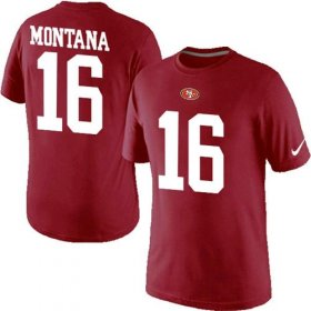 Wholesale Cheap Nike San Francisco 49ers #16 Montana Pride Name & Number NFL T-Shirt Red