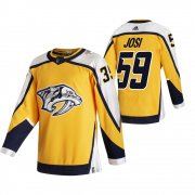 Wholesale Cheap Nashville Predators #59 Roman Josi Yellow Men's Adidas 2020-21 Reverse Retro Alternate NHL Jersey
