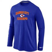 Wholesale Cheap Nike Kansas City Chiefs Heart & Soul Long Sleeve T-Shirt Blue