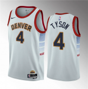 Wholesale Cheap Men's Denver Nuggets #4 Hunter Tyson White 2023 Draft Icon Edition Stitched Basketball Jersey