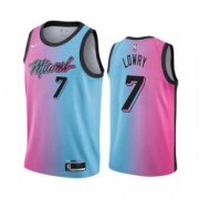 Wholesale Cheap Men Nike Miami Heat 7 Kyle Lowry Blue Pink NBA Swingman 2020 21 City Edition Jersey