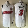 Wholesale Cheap Men's Miami Heat #3 Dwyane Wade Revolution 30 Swingman 2015-16 Retro White Jersey