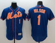 Wholesale Cheap Mets #1 Mookie Wilson Blue Flexbase Authentic Collection Stitched MLB Jersey