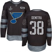 Wholesale Cheap Adidas Blues #38 Pavol Demitra Black 1917-2017 100th Anniversary Stanley Cup Champions Stitched NHL Jersey