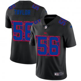 Wholesale Cheap New York Giants #56 Lawrence Taylor Men\'s Nike Team Logo Dual Overlap Limited NFL Jersey Black