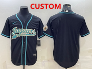Wholesale Cheap Men's Jacksonville Jaguars Custom Black With Patch Cool Base Stitched Baseball Jersey